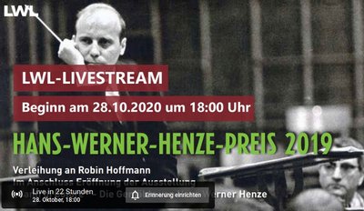 Verleihung des Hans-Werner-Henze-Preises zieht ins Internet Verleihung des Hans-Werner-Henze-Preises zieht ins Internet