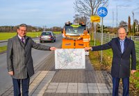 Kreis und Stadt streuen Radweg gemeinsam