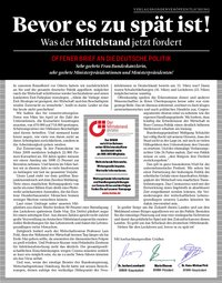 Der Mittelstand fordert eine Aufhebung der Corona-Restriktionen.