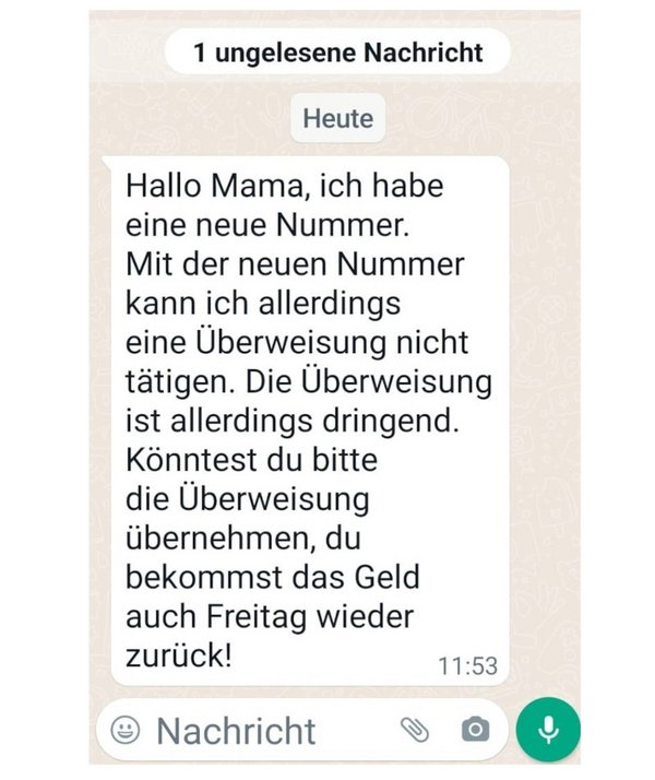 Betrüger chatten bei WhatsApp